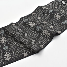 西陣織 名門 芳彩織 謹製 幾何学文様 九寸 名古屋帯 正絹 日本製【帯専門店おびや】お仕立て代込！送料 代引き無料！[商品番号21927]