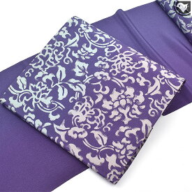 京都染め屋 “FIVE” 謹製 唐花色ぼかし型染め 九寸 名古屋帯 正絹 日本製【帯専門店おびや】お仕立て付！送料・代引き無料！[商品番号：21943]