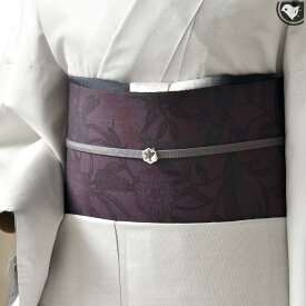 江戸紅型染め 唐花文様 紬 九寸 名古屋帯 正絹 日本製【帯専門店おびや】お仕立て代込！送料・代引き無料！[商品番号：21953]