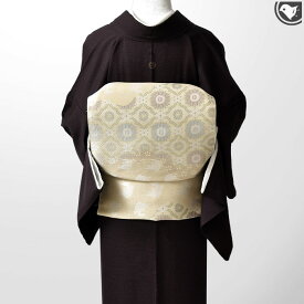 西陣織 老舗 志都香 謹製 名物裂文様 “唐花/荒磯” 彩麗絹 九寸 名古屋帯 正絹 日本製 【帯専門店おびや】お仕立て代込！送料・代引き無料！[商品番号：22061]