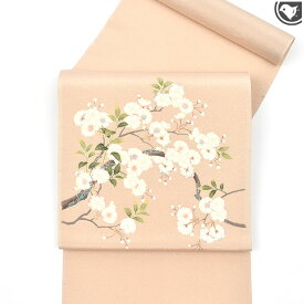 別注染め 十日町友禅染め 名門 秀美 謹製 八重桜文様 九寸 名古屋帯 正絹 日本製【帯専門店おびや】送料・代引き無料！[商品番号：22075]