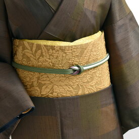 西陣織 老舗 渡文 謹製 “纐纈” 草花文 両面柄 袋帯 日本製 正絹 【帯専門店おびや】お仕立て代込！送料・代引き無料！[商品番号：22177]