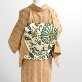 京型染め ボタニカル文様 京丹後産帯地 九寸 名古屋帯 袋帯 正絹 日本製【帯専門店おびや】お仕立て代込！送料 代引き無料！[商品番号：22390]