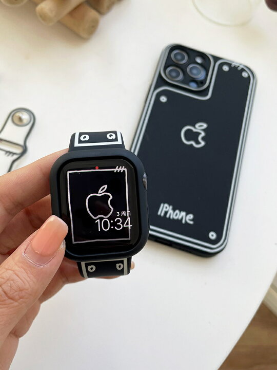 楽天市場】アップルウォッチ 手書き風 バイカラー AppleWatch バンド 