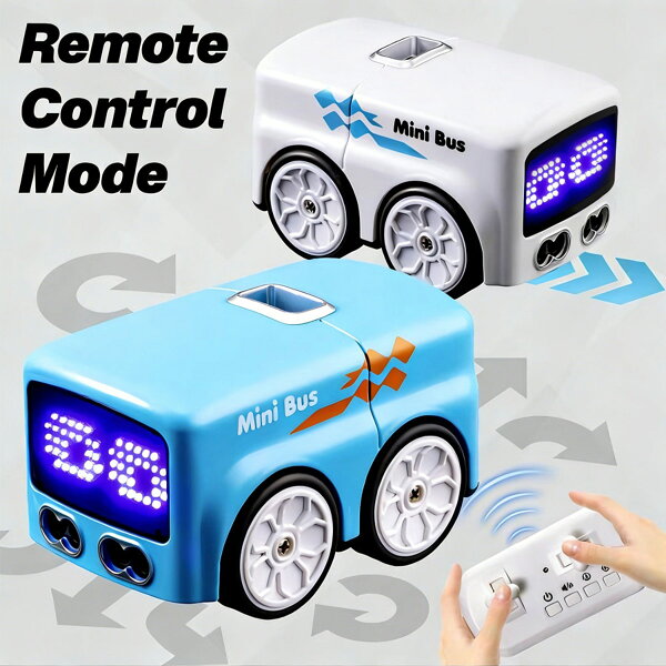 RC ミニバス、4つのプレイモード搭載ラジコン、おもしろい自動表情 ＆ 子供への理想的なギフト