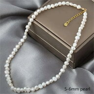 本物の天然バロック淡水パールチョーカーネックレス 女性・女の子へのギフト 人気 AA 5-6mm 8-9mm パール…