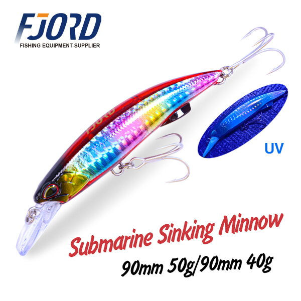 FJORD 90mm 40g 50g ハードフィッシングルアー シンキングミノー クランクベイト プロ品質 人工疑似餌 釣り具