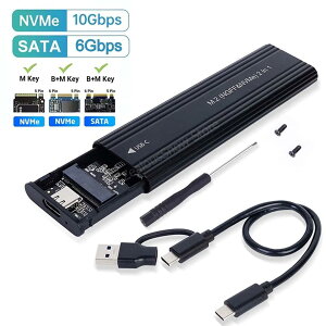 M.2 NVME NGFF SATA �G���N���[�W���[ M2 SSD �P�[�X �f���A���v���g�R�� USB 3.1 Type C SSD �A�_�v�^�[ 10Gbps NVMe SATA �O�t���n�[�h�f�B�X�N�{�b�N�X