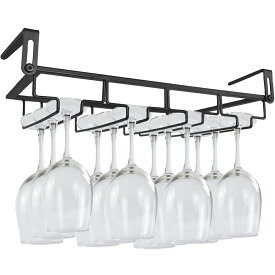 ワイングラスホルダー 高さ調整可能 吊り下げ グラス 収納 穴あけ不要 簡単取付 ネジ止め対応 グラススタンド キッチン シャンパン ワイン