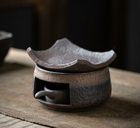 茶香炉 陶器 アロマ炉 茶こうろ 小皿 お皿付 キャンドルトレイ付 茶葉用 ティーウォーマー 茶香炉一式セット 加熱 茶こうろ ギフト プレゼント 茶香炉一式セット 茶葉用 (A)