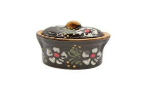 アルザス陶器（スフレンハイム） テリーヌ 10cm チョコ 花柄3