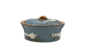 アルザス陶器（スフレンハイム） テリーヌ 10cm 水色 ガチョウ