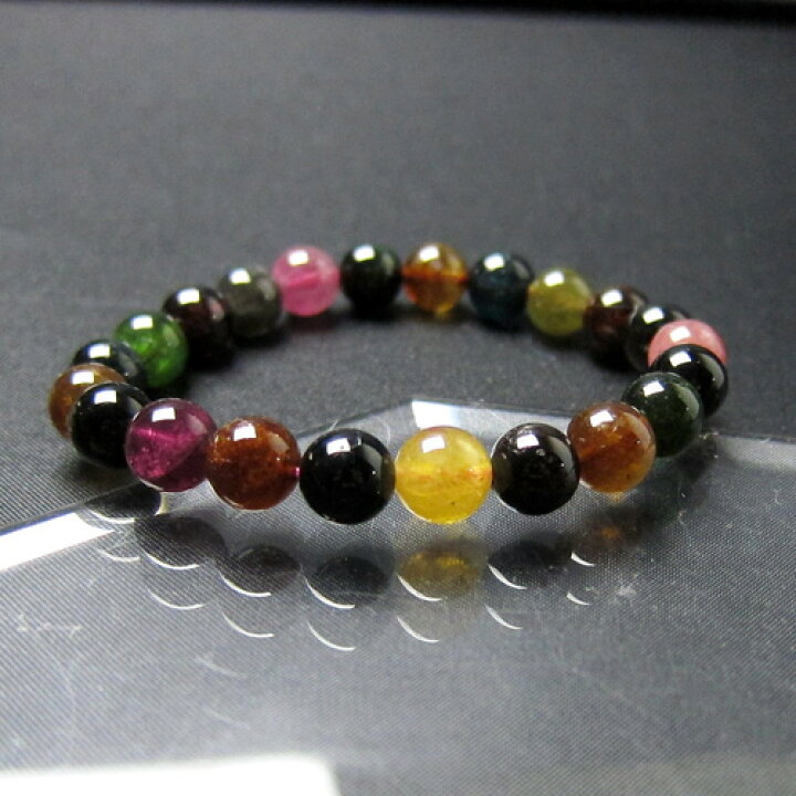 楽天市場】天然石 ブレスレット 最高品質 ミックストルマリン 8mm玉  