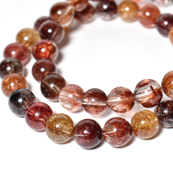 楽天市場】天然石 パワーストーン ブラジル産 ミックス ルチルクォーツ  