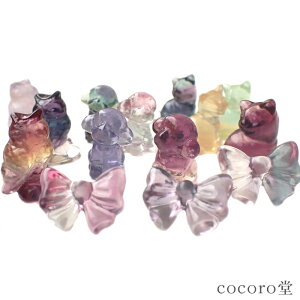 天然石 パワーストーン 【次回入荷未定】 フローライトミニチュア 置き物 ※4種類から選べる プードル 犬 いぬ ネコ 猫 フクロウ リボン レディース メンズ 勝負 恋愛