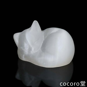 天然石 パワーストーン 【次回入荷未定】 セレナイト 猫 ネコ ねこ 置き物 サイズ約63×92×84mm前後 重さ:約500〜560前後g レディース メンズ 勝負 恋愛 【メール便不可】