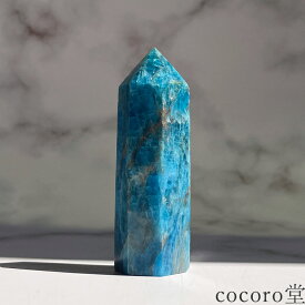 天然石 パワーストーン 【現品限り】 アパタイト ポイント 置き物 サイズ：約21×26×高さ77mm 重さ：約87g レディース メンズ 勝負 恋愛