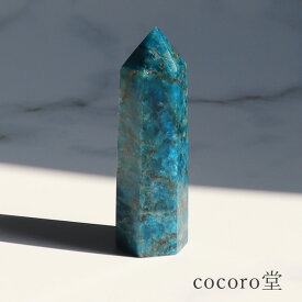 天然石 パワーストーン 【現品限り】 アパタイト ポイント 置き物 サイズ：約21×26×高さ76mm 重さ：約86g レディース メンズ 勝負 恋愛