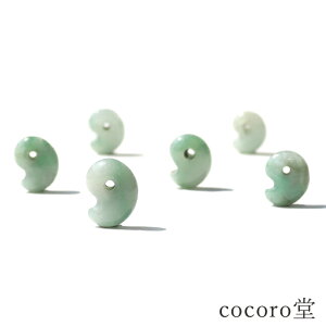 天然石 【六芒星ポーチ付】※単品販売※ パワーストーン勾玉 ミャンマー産 本翡翠 若草色石サイズ:約12〜16mm前後 重さ:約1〜2gレディース メンズ 勝負 恋愛 ギフト プレゼント 贈り物