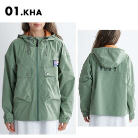 ROXY/ロキシー レディース アウタージャケット GREEN RIVER 2024 SPRING RJK241801 撥水 ショート丈 大きめポケット フード付き付き アウトドア ブランド ロゴ おしゃれ 正規品 人気 女性用