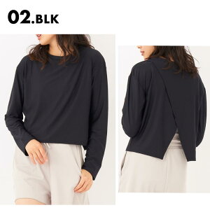 Ocean Pacific/オーシャンパシフィック レディース ラッシュガード 長袖 Tシャツ UVカット 水陸両用 トレーニング ヨガ ランニング 日焼け対策 紫外線対策 おしゃれ かわいい 《XL:ブラック》SALE