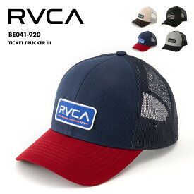 全品10％OFF券配布 RVCA/ルーカ メンズ メッシュ キャップ TICKET TRUCKER III 2024 SPRING BE041-920 ベースボールキャップ 丸い ツバ カーブバイザー サイズ調整 ブラック ロゴ ブランド おしゃれ 春夏 正規品 男性用