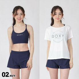 ROXY/ロキシー レディース 水着 上下 Tシャツ 3点セット RSW231006 上下セット セパレート タンキニ みずぎ スイムウェア ビーチ 海水浴 プール 女性用