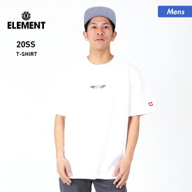 全品2点で5％OFF ELEMENT/エレメント メンズ 半袖 Tシャツ BA022-219 ティーシャツ トップス 白 ホワイト クルーネック ロゴ 男性用