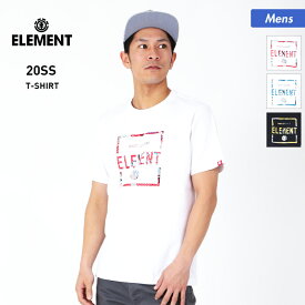 全品2点で5％OFF ELEMENT/エレメント メンズ 半袖 Tシャツ BA021-226 ティーシャツ トップス 白 ホワイト クルーネック ロゴ 男性用