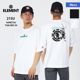 【SALE】 ELEMENT/エレメント メンズ 半袖 Tシャツ 鬼滅の刃 竈門炭治郎 BB022-289 ティーシャツ カジュアル ロゴ プリント クルーネック トップス 男性用