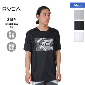 最大2000OFF券配布 RVCA/ルーカ メンズ 半袖 ラッシュガード Tシャツ BB041-851 ティーシャツ 吸水速乾 ロゴ ブラック 黒 ホワイト 白 男性用
