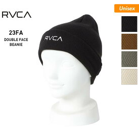 全品10％OFF券配布中 RVCA/ルーカ メンズ＆レディース ダブル ニット帽 BD042-965 帽子 毛糸 ニットキャップ ビーニー ウォッチキャップ 折り返し スキー スノーボード スノボ 防寒 男性用 女性用