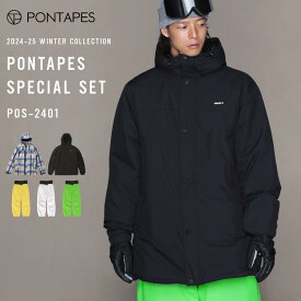 【特別価格】 PONTAPES/ポンタぺスPOS-2401 スノーウェア 上下セット レディース スキーウェア スノボウェア スノージャケット 大きめ スノーパンツ チェック柄 2024-2025 【MDW】