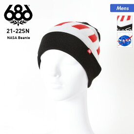 全品10％OFF券配布中 シックスエイトシックス 686 メンズ 折り返し ニット帽 NASAコラボ M1WBNE06 スキー 帽子 ニットキャップ ビーニー 二つ折り ダブル スノーボード 男性用 防寒 スノボ