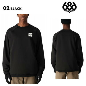 686/シックスエイトシックス メンズ トレーナー BONDED FLEECE CREW WINTER 24-25 M4WNCS116 スノーボード スキー ウインタースポーツ 防寒 スノボウェア スキーウェア トップス クルーネック ストレッチ