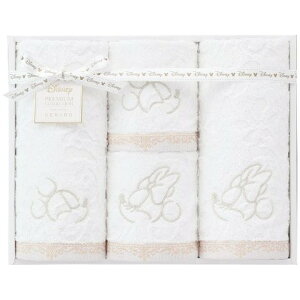 【ギフト】 内野 ディズニー プレミアム WR50876 フェイス・ウォッシュタオルセット ホワイト 4085-105