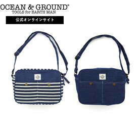 【公式】オーシャンアンドグラウンド ショルダーBAG BLUE BLUE OCEAN&GROUND キッズ 子ども こども ショルダーバッグ バッグ 通園　かばん　男の子 女の子 通園 通学 入園 入学 幼稚園 保育園 小学生 おしゃれ かわいい 無地 デニム 1215001