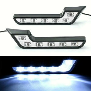 �y���������z2 �u���C�g�z���C�g DC 12V 6 LED �f�C�^�C�������j���O���C�g DRL �Ԃ̓����^�]�t�H�O�����v