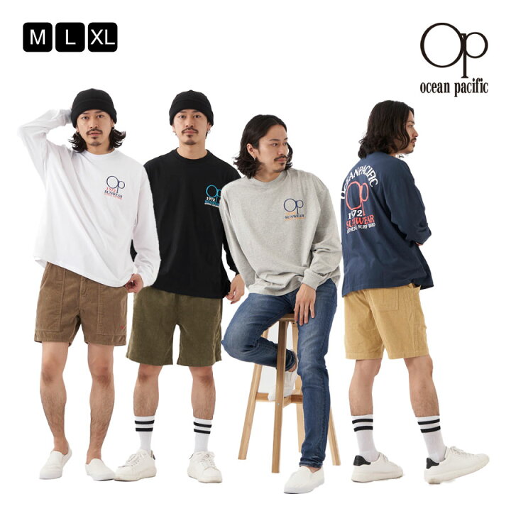 メンズ 長袖Tシャツ ロングTシャツ ロンT フロントロゴ バックプリント ラバープリント カジュアル サーフ ストリート ブラック グレーヘザー ネイビー ホワイト OP オーシャンパシフィック 532080 秋 冬 オーシャンウェブ オーシャンパシフィック ロンT②