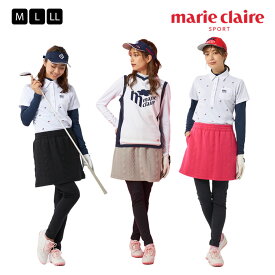 レディース レギスカパンツ スカート レギンス 膨れジャガード ストレッチ ポケット Dカン付き ボトムス ゴルフウェア marie claire マリクレール M L LL 3L 732301 秋 冬