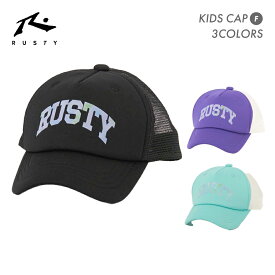 キッズ メッシュ キャップ 帽子 ロゴ サイズ調整可能 通気性 子ども ジュニア ボーイズ ガールズ 男の子 女の子 RUSTY ラスティ 962901