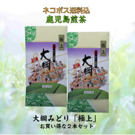 お茶 茶 緑茶 送料無料 お茶のぶどう園 大綱みどり 極上 100g × 2本 セット 日本茶 鹿児島茶 煎茶 茶葉 鹿児島 薩摩川内 さつま つん 川内大綱引 ギフト プレゼント 贈り物 お歳暮 お中元 土産 母の日 父の日 御挨拶 敬老の日 祝敬老