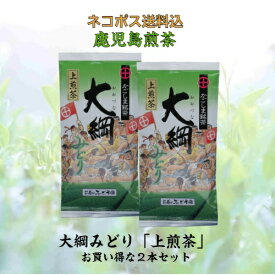お茶 茶 緑茶 送料無料 お茶のぶどう園 大綱みどり 緑 上煎茶 100g × 2本 セット 日本茶 鹿児島茶 煎茶 茶葉 鹿児島 薩摩川内 さつま つん 川内大綱引 ギフト プレゼント 贈り物 お歳暮 お中元 土産 母の日 父の日 御挨拶 敬老の日 祝敬老