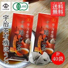 有機ほうじ茶 ティーバッグ 宇治ほうじ茶ティーバッグ 有機宇治ほうじ茶 ほうじ茶ティーバッグ 有機JAS オーガニック 20パック ×2個 ティーバッグ ティーパック 焙じ茶 京都府産 無添加 山城物産 日本茶 国産 有機栽培