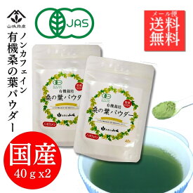 【ポイント10倍！】桑の葉パウダー 粉末 有機桑の葉 桑の葉茶 桑の葉 有機JAS お試し 国産 パウダー (40g×2個)80g ノンカフェイン 有機JAS認定 エシカル 青汁 水で溶ける 冷水 健康飲料