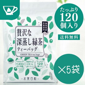 お茶 ティーパック 緑茶 ティーバッグ 大容量 ティーバック 水出し【まとめ買い 2.5g×120個入×5袋セット】 大容量 お徳用 お買い得 茶葉 深蒸し 静岡茶 日本茶 煎茶 りょくちゃ メール便 簡単 おいしい 国産 ジップ付き