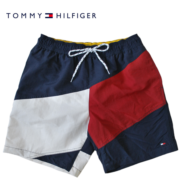 トミーヒルフィガー 水着 TOMMY HILFIGER 海パン メンズ 紳士用 スイムウェア ショーツ パンツ ロゴ ネイビー ホワイト レッド |  calimart（カリマート）