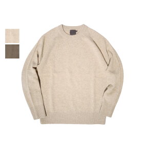 comm.arch.(コムアーチ)メンズ HAND FREMED SADDLE B.B ハンドフレーム ウール クルーネックセーター "25AW"