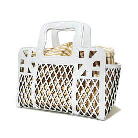 Anita Bilardi（アニタ ビラルディ）レディース　レザーメッシュハンドバッグ【SHOPPING APE SMALL】