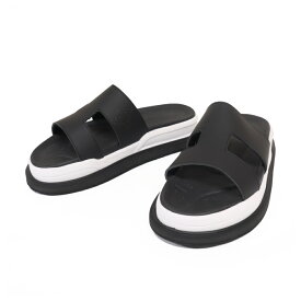WH(ダブルエイチ) コンフォートサンダル ダブルビブラムソール ブラック×ホワイト【WH-0027】